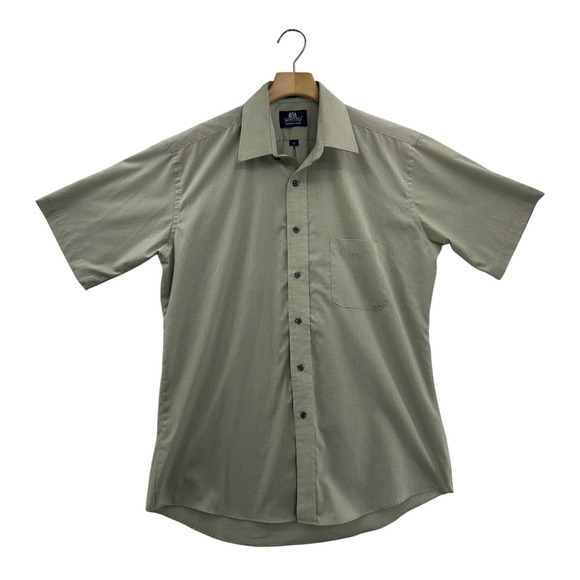 Stafford Other - Stafford Mens Wrinkle Free Short Sleeve Button Up Shirt Khaki Plaid Size 16